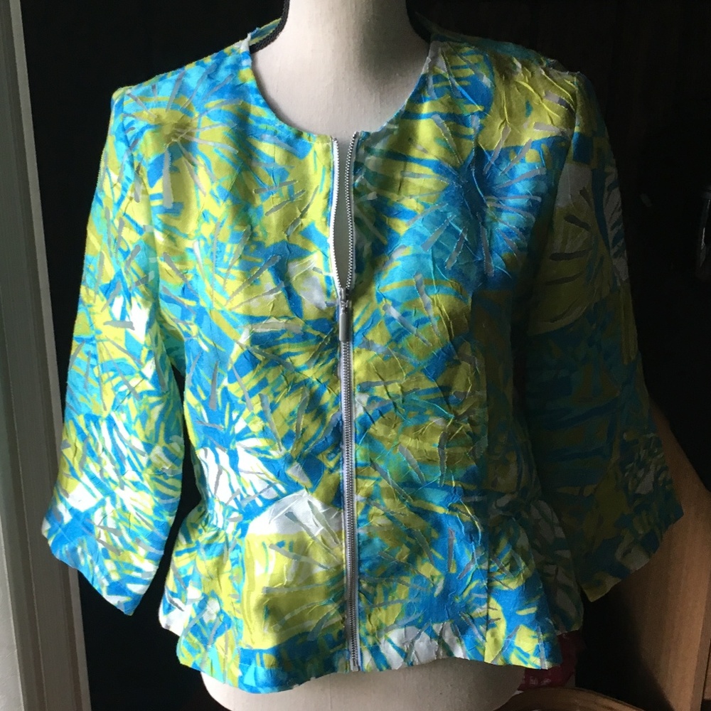 Ruby Road Spring/Summer Print Zip Linen Blazer